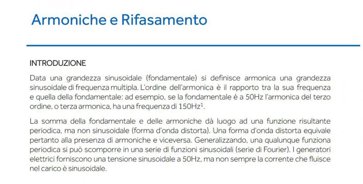 Armoniche e Rifasamento